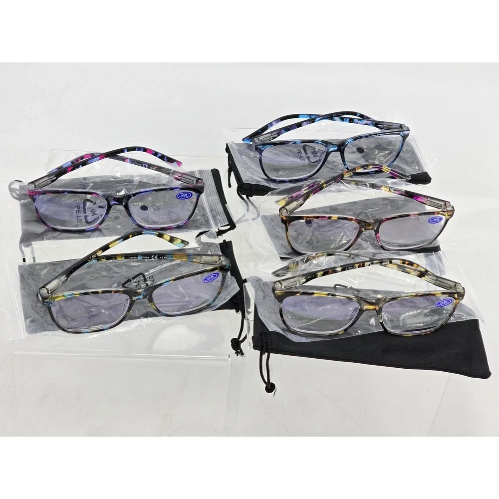 SIGVAN Reading Glasses Unisex +2.50 Multicolor Tortoise Blue Light Block - NEW
